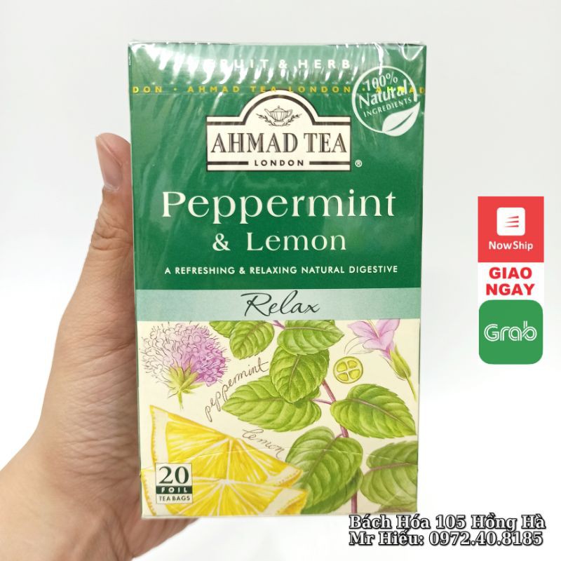 [HSD T1/2023] Trà Ahmad vị Chanh Bạc Hà - Peppermint &amp; Lemon