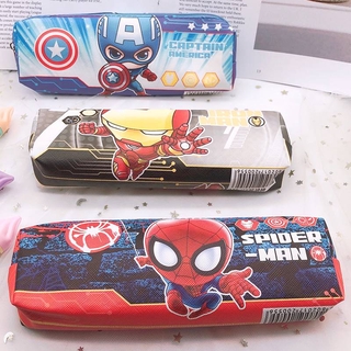 Hộp bút vải Pison hình siêu anh hùng  Creative Superhero Spiderman Captain America iron Man Cute Pencil Case Office School Kawaii Pen cases Gifts for Kids Stationery Bag Cartoon Animal Pen Storage Bag