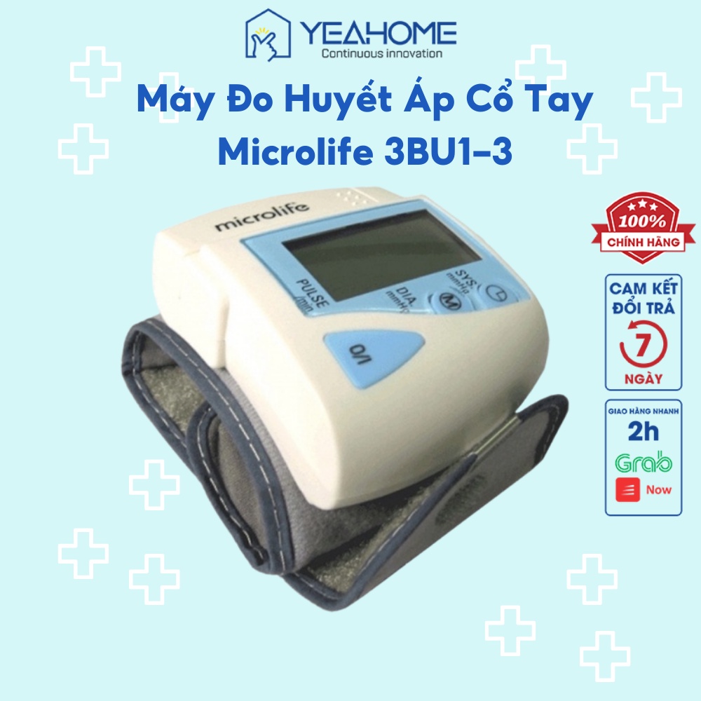 Máy Đo Huyết Áp Cổ Tay Microlife 3BU1-3 Tiện Dụng Bảo Hành 5 Năm Hàng Chính Hãng - YeahomeCare Saigon