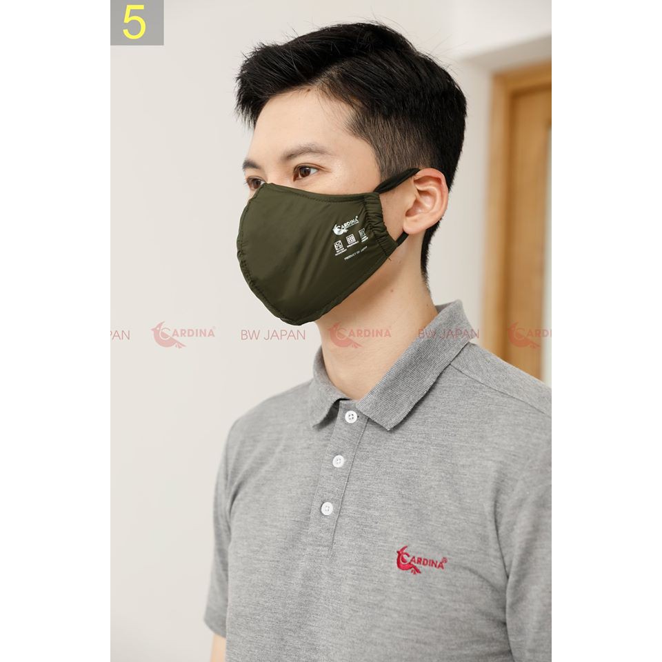 Khẩu Trang Vải Gió CARDINA 3 Lớp Chống Thấm Nước - Có Thể Tái Sử Dụng (Giao màu ngẫu nhiên)