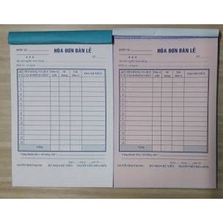Hoá đơn bán lẻ 2 liên.