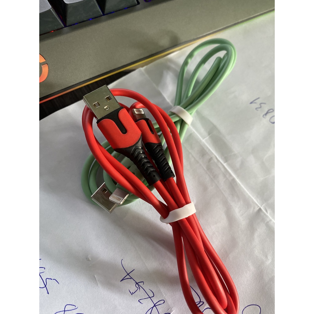 Dây Cáp Sạc Linghtning LED Vỏ Silicon Dẻo dùng cho IP5/6/6s/6sPlus/7/8/7Plus/8Plus/X/Xsmax