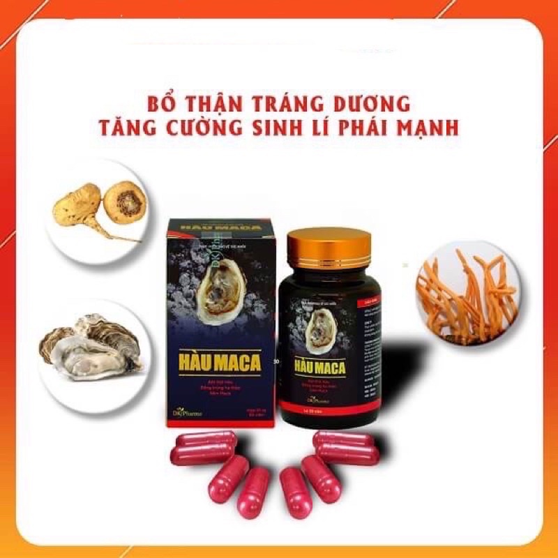 Hàu Maca đẩy xa quá trình mãn dục nam giới- Tinh chất hàu biển, bột Maca,Đong trùng hạ thảo- lọ 30v