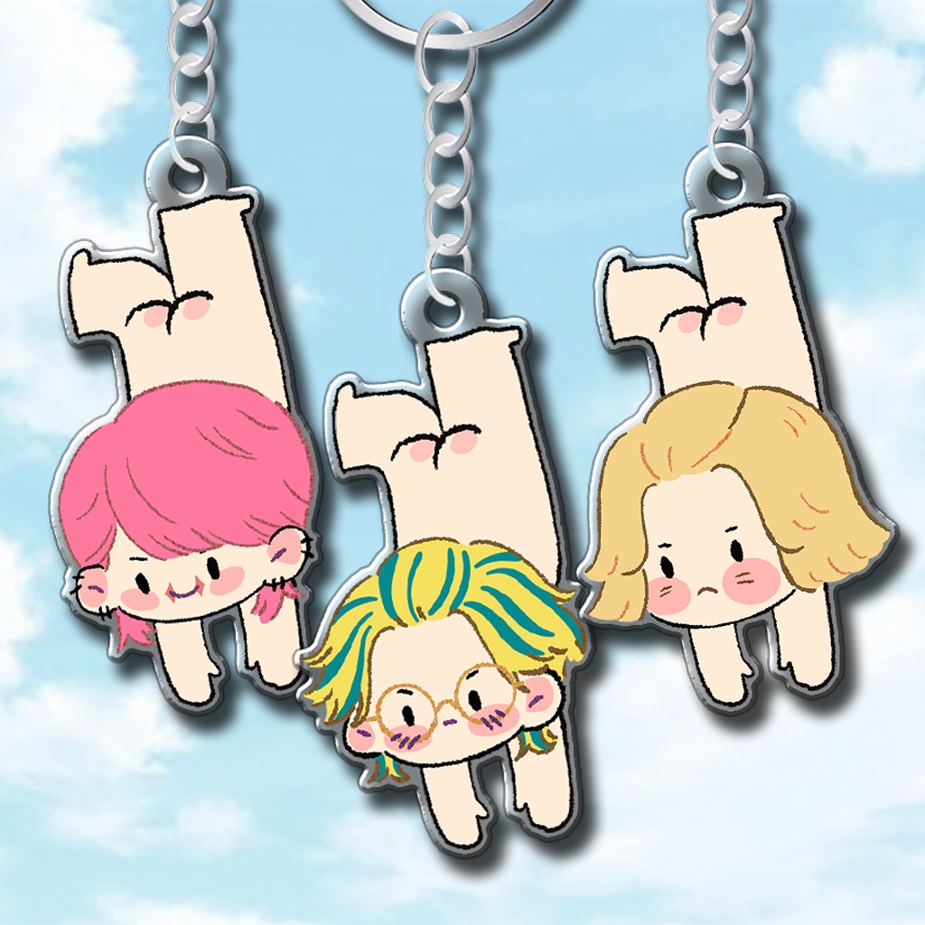 Móc khóa Tokyo Revengers Chibi phong cách treo ngược dễ thương nhân vật Mikey Izana Ran Rindou
