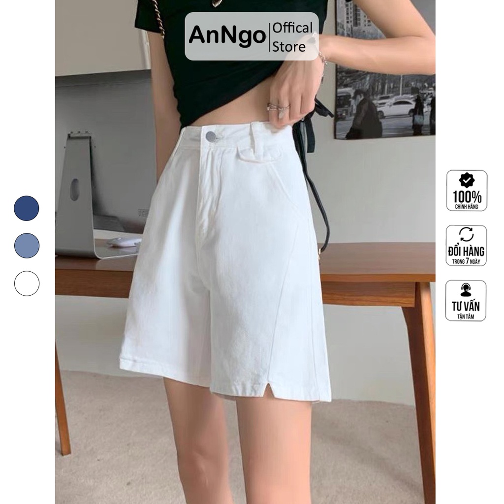 [FREESHIP_50K] Quần jean ngố nữ lưng cao phối kiểu độc đáo, chất vải denim bền đẹp AnNgo - AT157