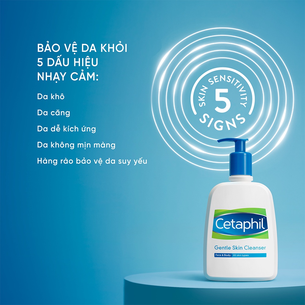 Sữa rửa mặt dịu nhẹ Cetaphil Gentle Skin Cleanser 125ml cho da dầu mụn, không xà phòng, không hương liệu