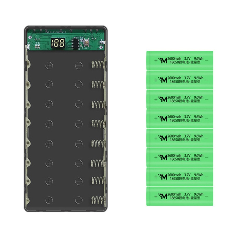 Vỏ Bảo Vệ Pin Sạc Dự Phòng L8 Lcd Diy 8x18650 Không Kèm Pin