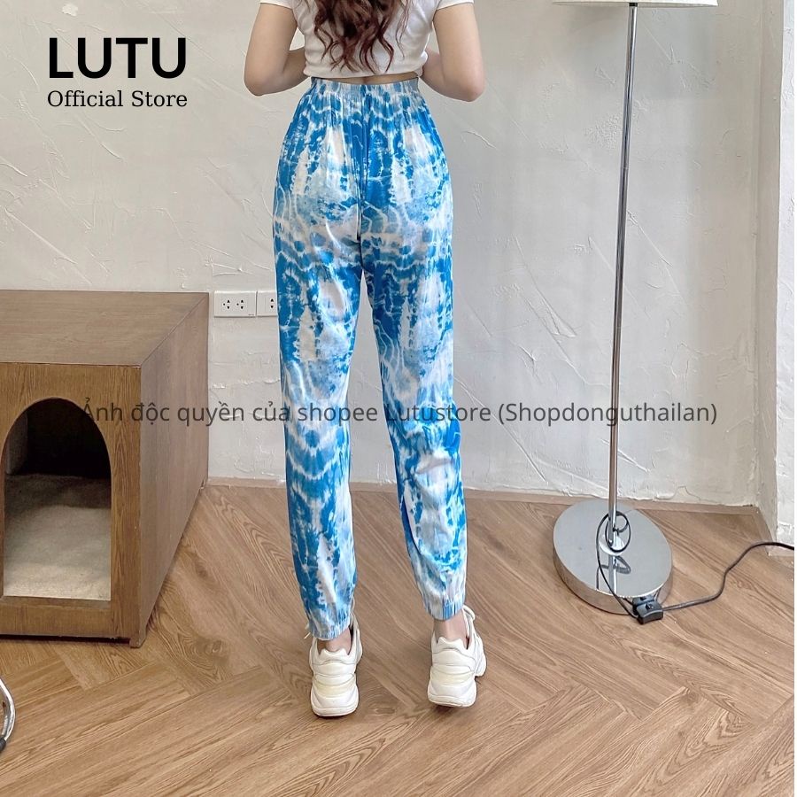 Quần alibaba dài thổ cẩm đi biển form suông chân và bo gấu nhiều họa tiết