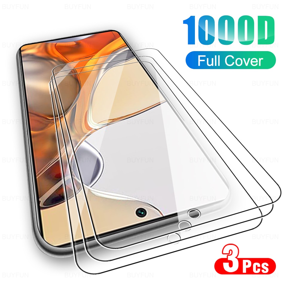 Set 3 Kính Cường Lực 1000D Bảo Vệ Màn Hình Cho Xiaomi 11T Pro Mi11t Mi 11 Lite 5G NE Mi11 T 11lite 11tpro