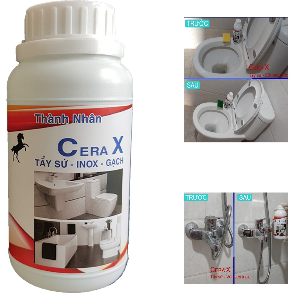 Dung dịch tẩy Sứ bồn cầu - Vòi sen Inox - Gạch men - Cera X 250ML