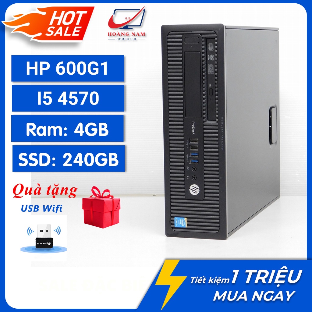 PC Đồng Bộ HP ⚡️HoangPC⚡️ Cây Máy Tính HP 600G1/800G1 (I5 4570/Ram 4G/SSD 240GB) - Hàng Nhập Khẩu Nhật - BH 12T