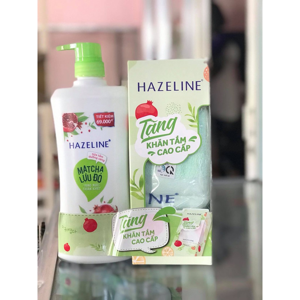 Sữa tắm dưỡng ẩm sáng da HAZELINE Matcha & Lựu đỏ 670g - NIM shop