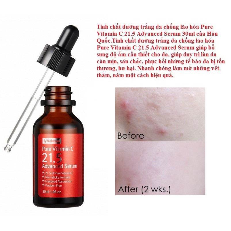 Tinh Chất Vitamin C giảm thâm sáng da By Wishtrend Pure Vitamin C 21.5 Advanced Serum - Serum vitamin C