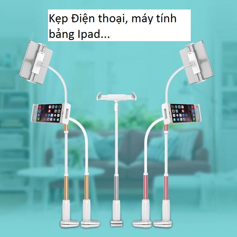 Kẹp Ipad và điện thoại máy tính bảng siêu bền cao cấp đa năng xoay điện thoại 360 độ chắc bền không gãy