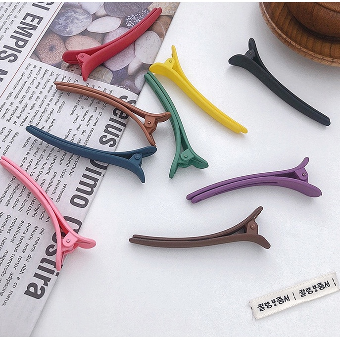 Kẹp Tóc Mỏ Vịt Dài 7,5Cm Màu Pastel Phong Cách Hàn Quốc