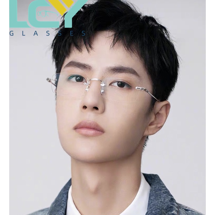 Mắt Kính Không Gọng Chống Ánh Sáng Xanh 0.5Cm Phong Cách Hàn Quốc Thời Trang Cho Nam Và Nữ°-6.0°