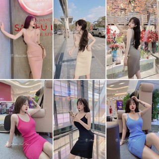 Váy len body mỏng 2 dây xích hot hit