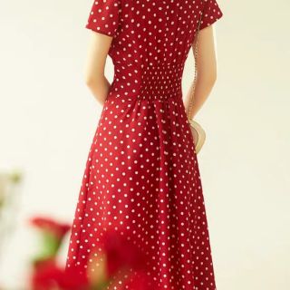 Váy cho con bú ti - TKVX003 - đỏ chấm bi (kèm ảnh thật)