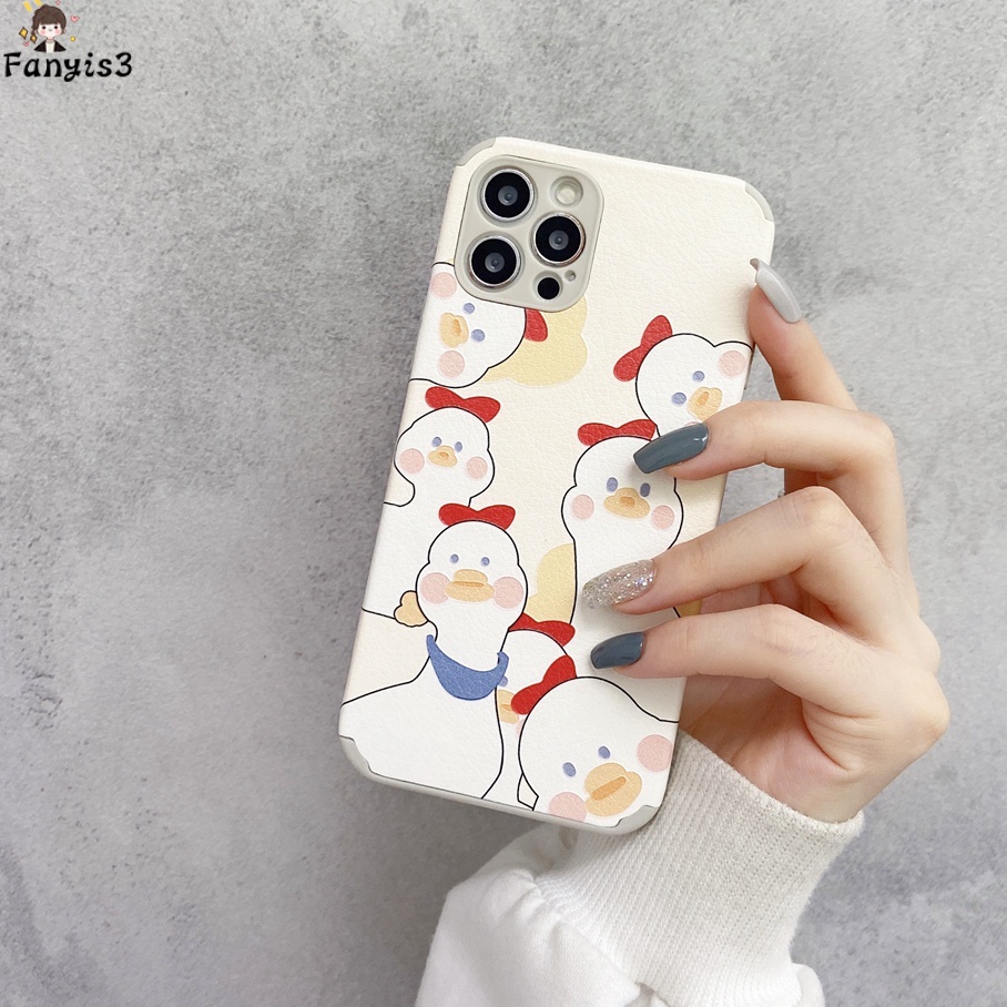 Ốp điện thoại mềm chống rơi in hình vịt hoạt hình dễ thương cho iPhone 13 12 11 Pro Max SE 2020 X XR Xs Max 7 8 6 6s Plus