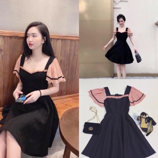 Bán sỉ váy xoè tay voan cánh tiên