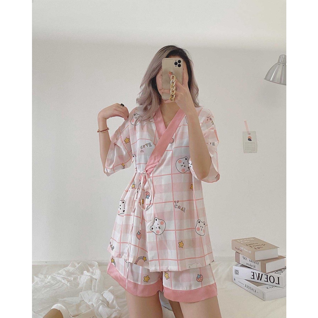 Bộ ngủ lụa, bộ pijama kimono cao cấp mặc nhà nhiều hình ullzang thời trang nữ FMStyle SaiGon  21DB08EP0801 | BigBuy360 - bigbuy360.vn