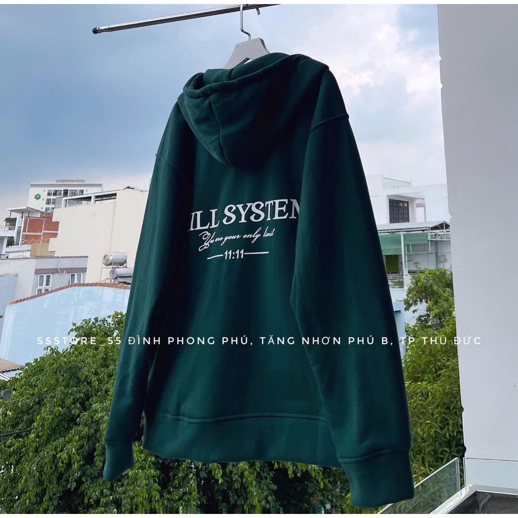 Áo khoác nỉ rêu mũ 2 lớp-6C5T