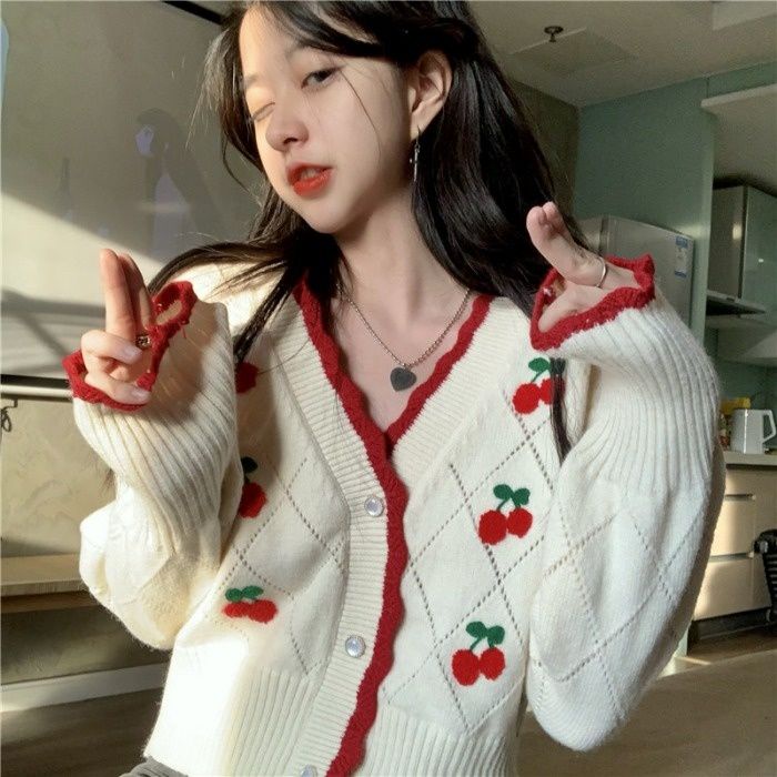 Áo Khoác Cardigan Cổ Chữ V Thiết Kế Mới Thời Trang Theo Phong Cách Hàn Quốc Dành Cho Nữ