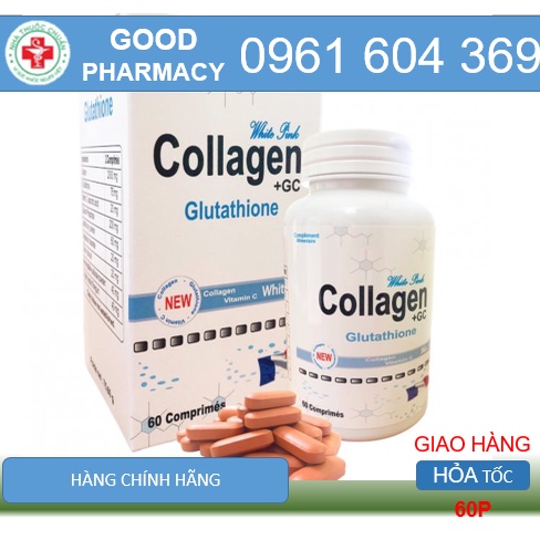 Viên uống trắng da collagen+GC (hộp 60 viên) Pháp