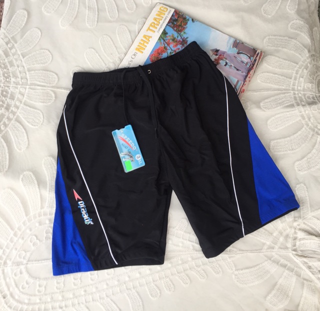 Quần Bơi Nam Lỡ Đen Pha Sọc Màu Thun Co Giãn 4 Chiều Size 50-75kg - Hàng Việt Nam - Lucky Girl shop | BigBuy360 - bigbuy360.vn