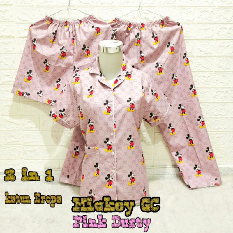 Bộ Đồ Ngủ 3 Trong 1 In Hình Chuột Mickey 1 2 All Size Ld104 Size L-xl