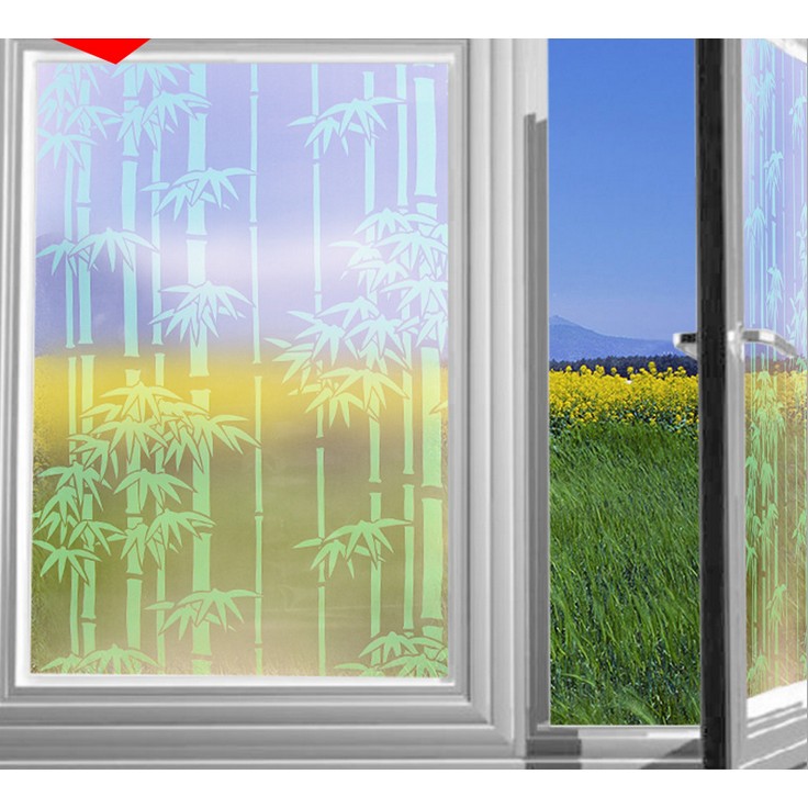 Decal giấy dán kính trúc xanh khổ rộng 0.45m