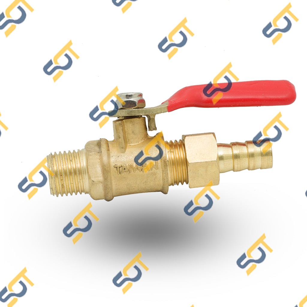 Van Hơi, van Khóa đồng hai đầu ren ngoài 1/4 13 ứng dụng van hơi lắp đồ hơi &amp; khí bình xịt chất lỏng Tặng nối ống