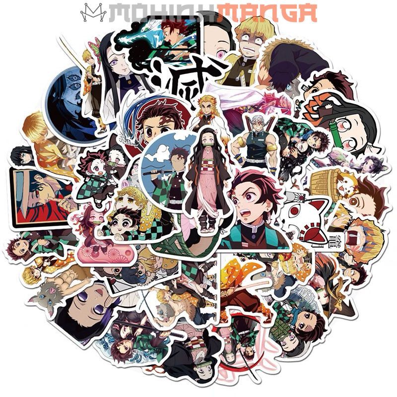 Bộ sticker Kimetsu No Yaiba (miếng dán decal Thanh gươm diệt quỷ) chống nước hình dán Tanjiro Nezuko Zenitsu Inosuke