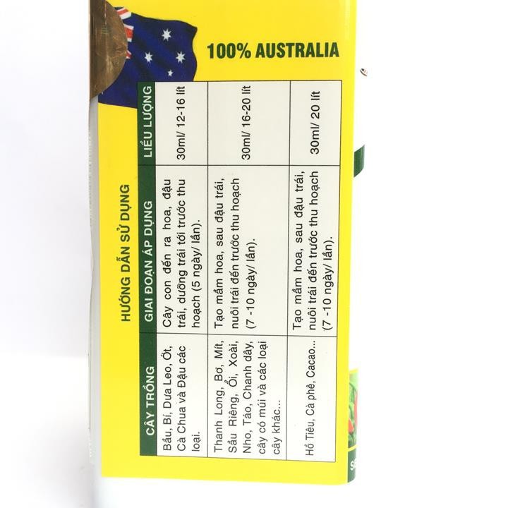 Phân Bón AGBASICS SEAWEED PLUS NPK hỗn hợp lớn trái nặng ký 250ml