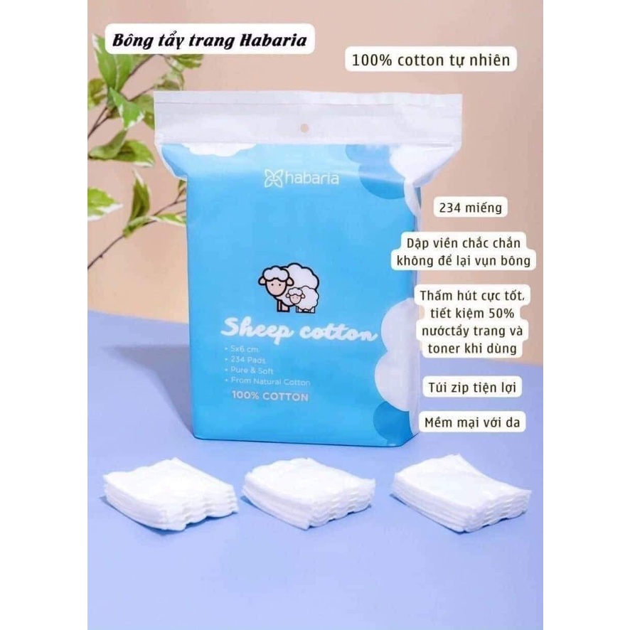 Bông Tẩy Trang Habaria Sheep Cotton 234 Miếng