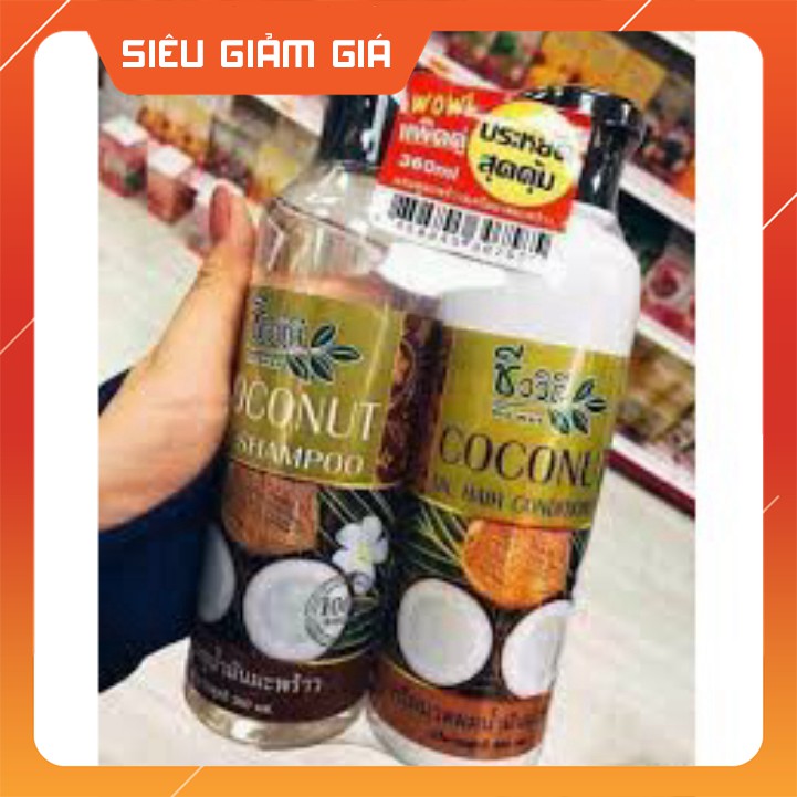 (CHÍNH HÃNG) Bộ dầu gội + dầu xả Tinh chất Dừa Coconut Thái Lan ( Dạng Chai)