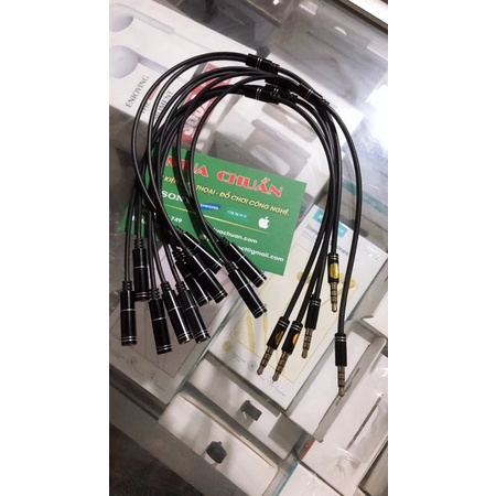 Dây chia jack loa chuẩn 3.5 li từ 1 ra 2 đầu mạ vàng cho hai loa hoặc 2 tai nghe.