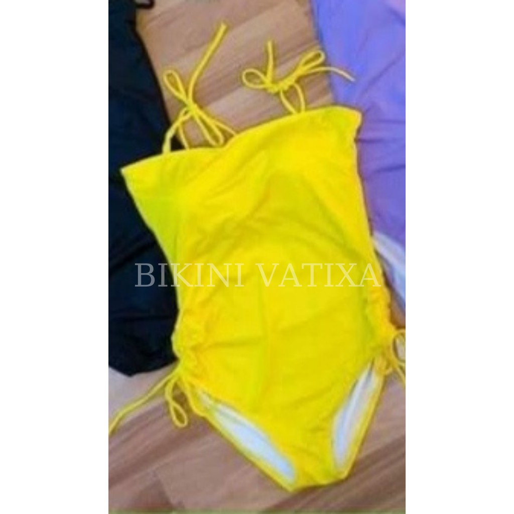 Bikini đồ bơi đi biển 1 mảnh liền thân cổ yếm rút eo siêu hot (nhiều màu) VATIXA BKN03