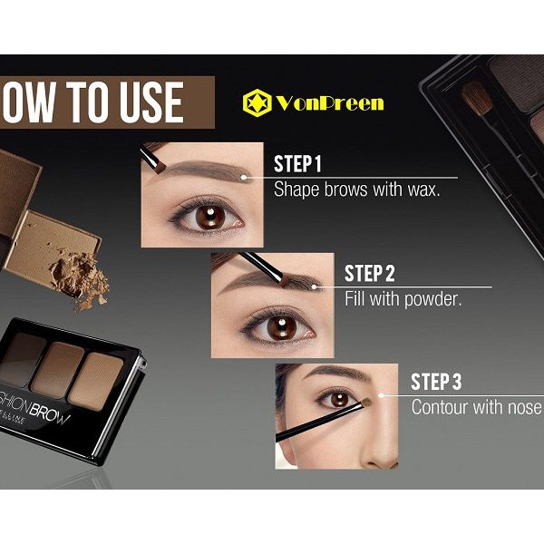 BẢNG MÀU KẺ MÀY VÀ TẠO SỐNG MŨI FASHION BROW PALETTE