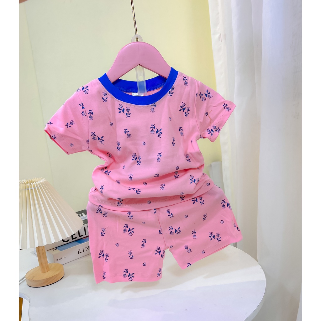 Bộ thun ngắn bé gái Bigbaby chất thun mềm mát họa tiết dễ thương nhiêu mẫu cho bé 11-22kg