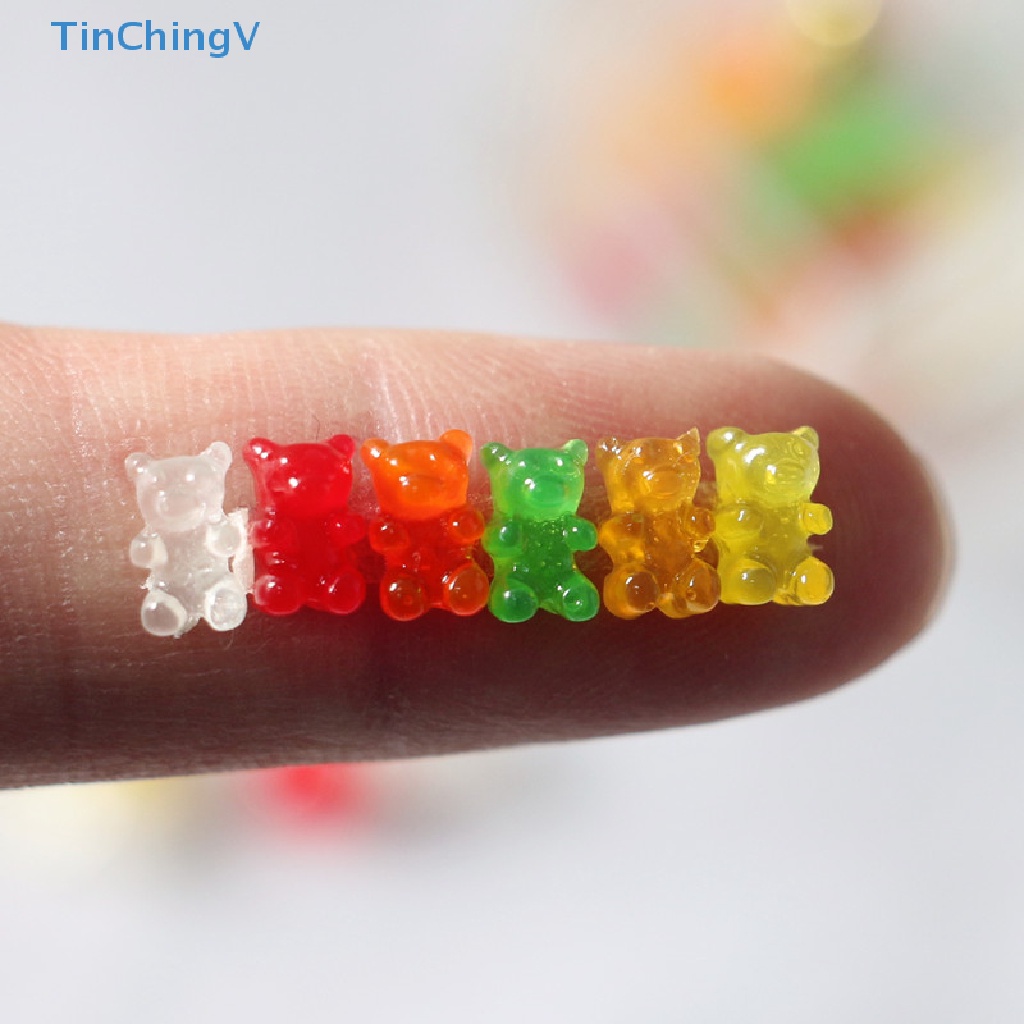 [TinChingV] Set 12 Mô Hình Gấu Kẹo Resin Đầy Màu Sắc Trang Trí Nhà Búp Bê DIY