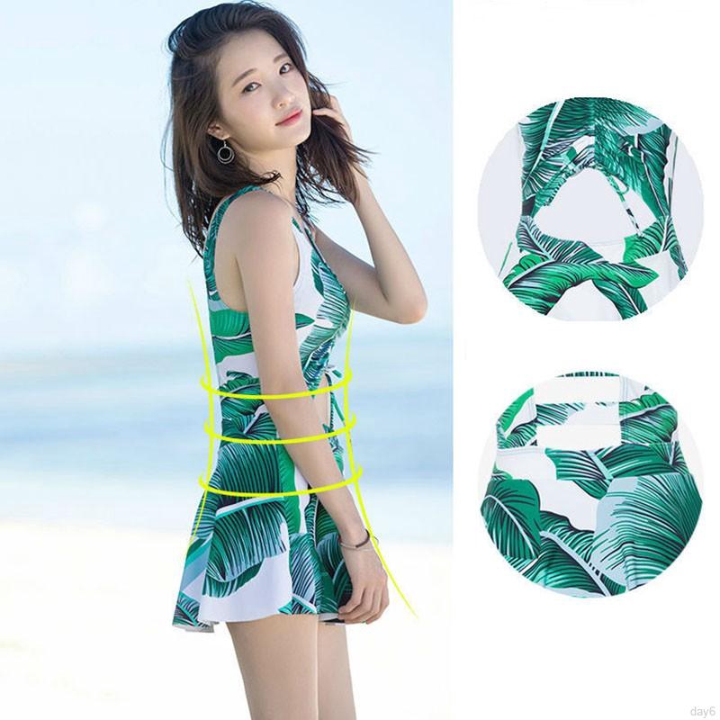 Korean Fashion New Hot Spring Ladies Swimsuit One-piece Conservative Gathered Skirt Boxer Pants Sexy Swimsuit | BigBuy360 - bigbuy360.vn