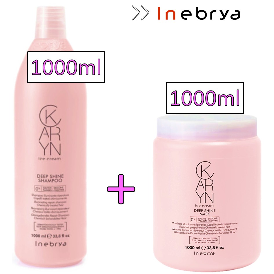 Hấp dầu nuôi dưỡng và tái tạo tóc INEBRYA KARYN Deep Shine Mask 1000ml