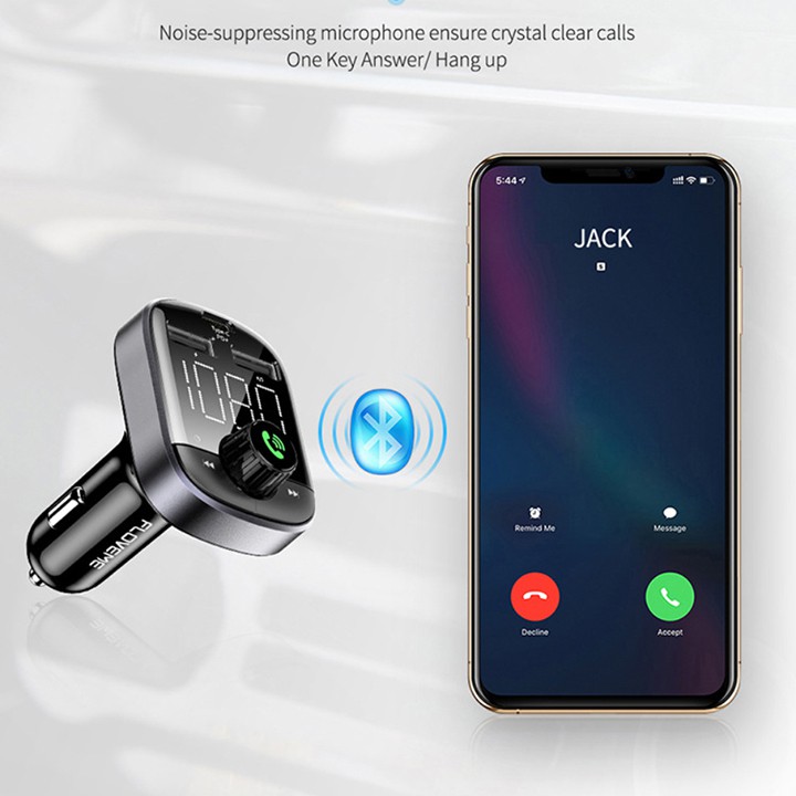 Tẩu sạc nhanh xe hơi ô tô FLOVEME mới PD 3.0 nút điện thoại rảnh tay