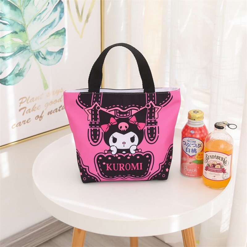 Sanrio Kuromi Túi Đựng Cơm Trưa Vải Canvas Có Tay Cầm Họa Tiết Melody Cinnamon Hoạt Hình Pachacco Sành Điệu Cho Học Sinh