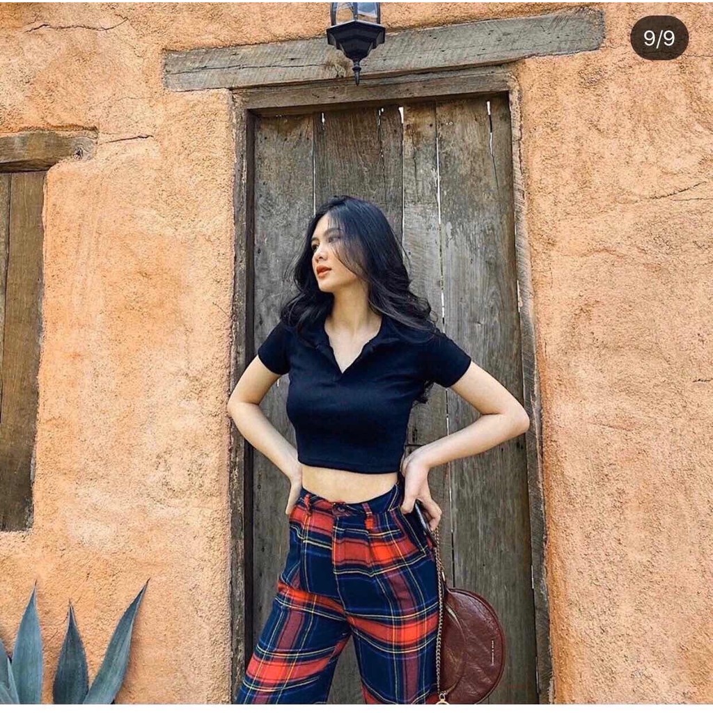 ÁO CROPTOP CÓ CỔ 02( KÈM ẢNH THẬT ) A5002
