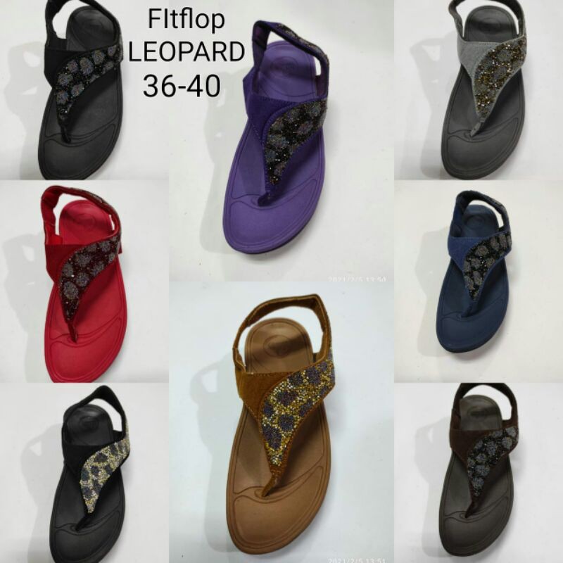 Fitflop Dép Xỏ Ngón Họa Tiết Da Báo Cá Tính Cho Nữ