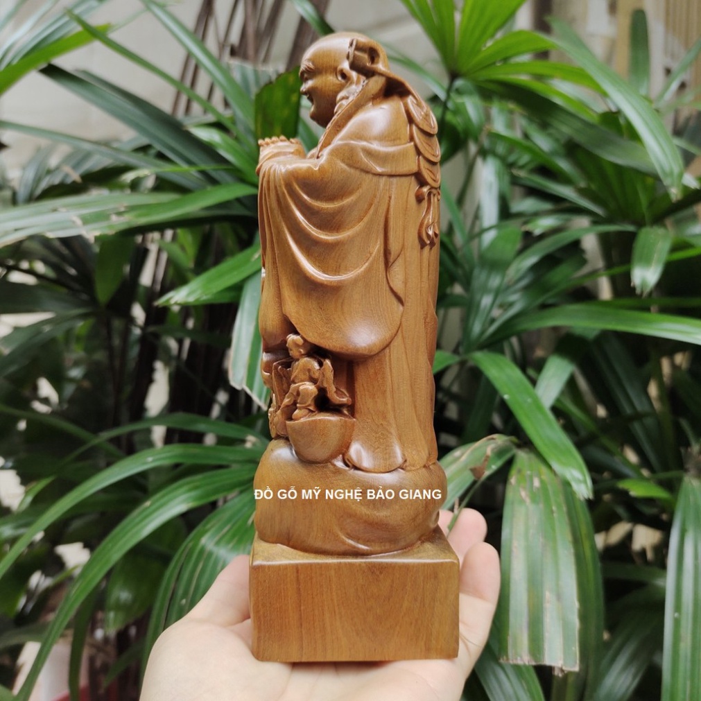Tượng phật di lặc nhị phúc bằng gỗ