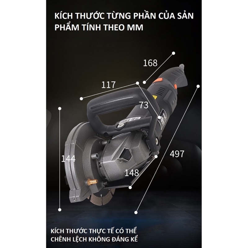 Máy cắt rãnh tường Caowang CW1332 - Công suất 1800W - Độ sâu cắt 40mm - Bảo hành 6 tháng