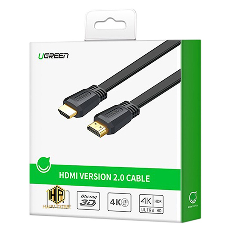 Ugreen 50819 - Cáp HDMI 2.0 dẹt dài 1,5m độ phân giải 4K chính hãng